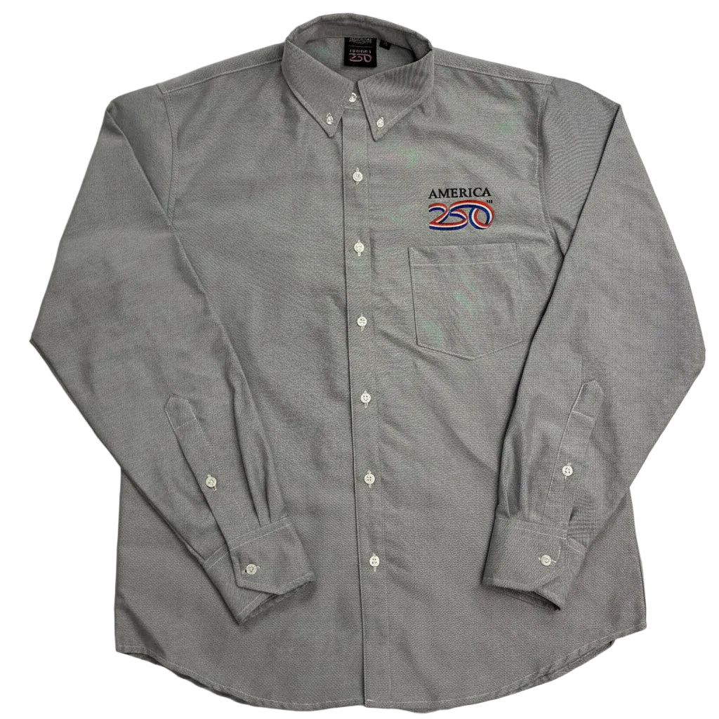 America250 Men's 4.5 oz, 60% Cotton/40% Polyester Oxford Shirt