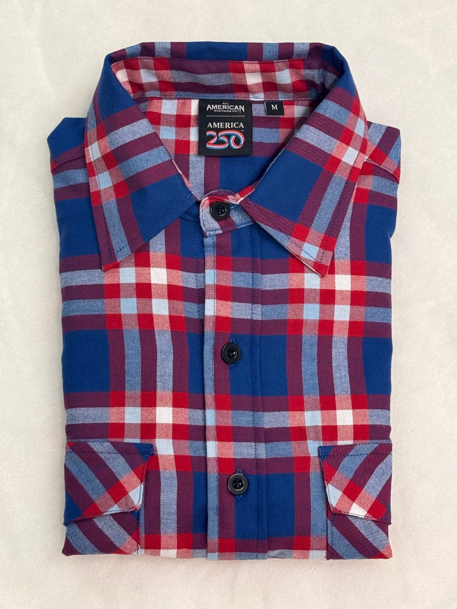 America250 Men's Long Sleeve Lightweight Classic Flannel Shirt
