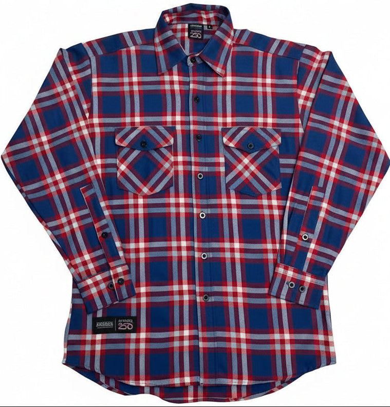 America250 Men's Long Sleeve Lightweight Classic Flannel Shirt