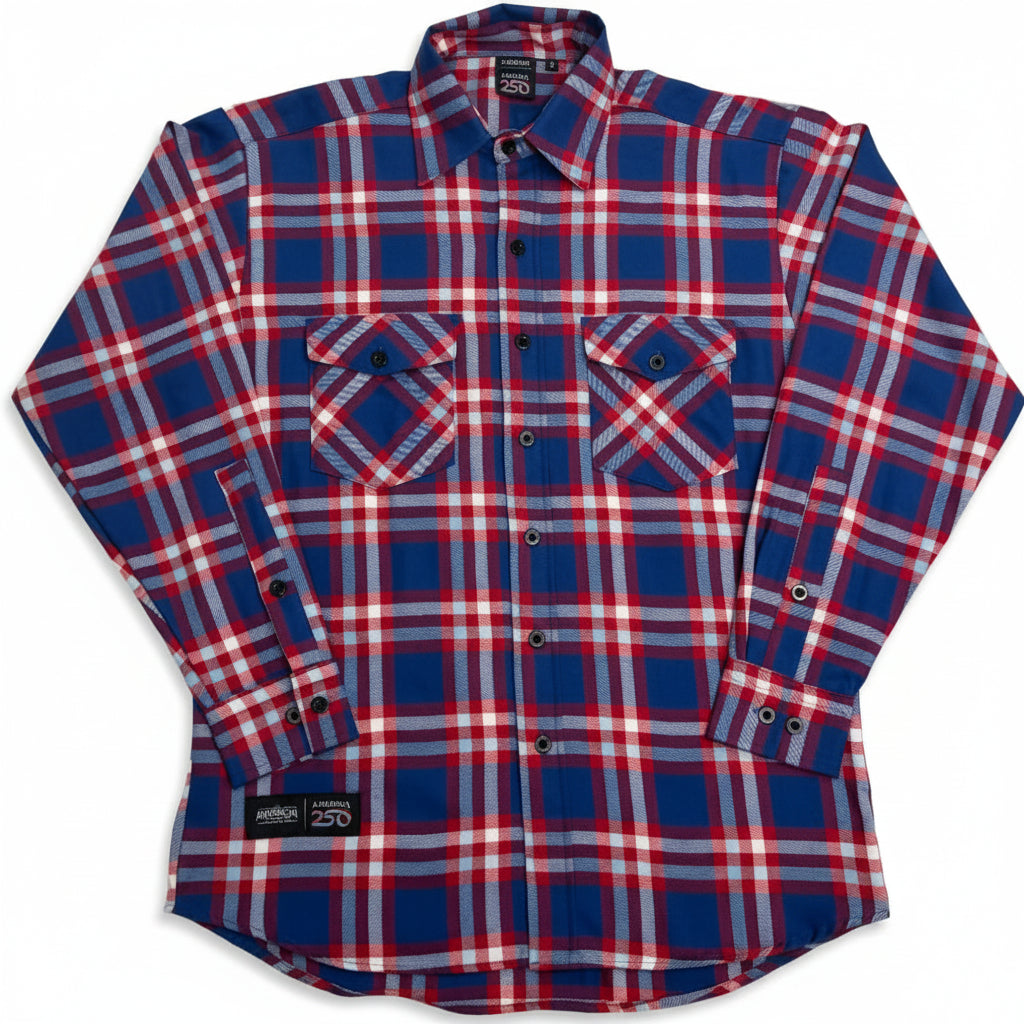 America250 Men's Long Sleeve Lightweight Classic Flannel Shirt