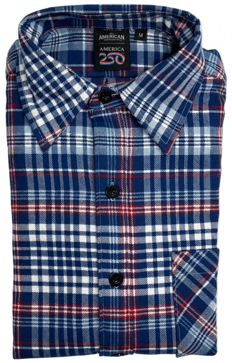 America250 Fitted Long Sleeve Midweight Flannel Shirt