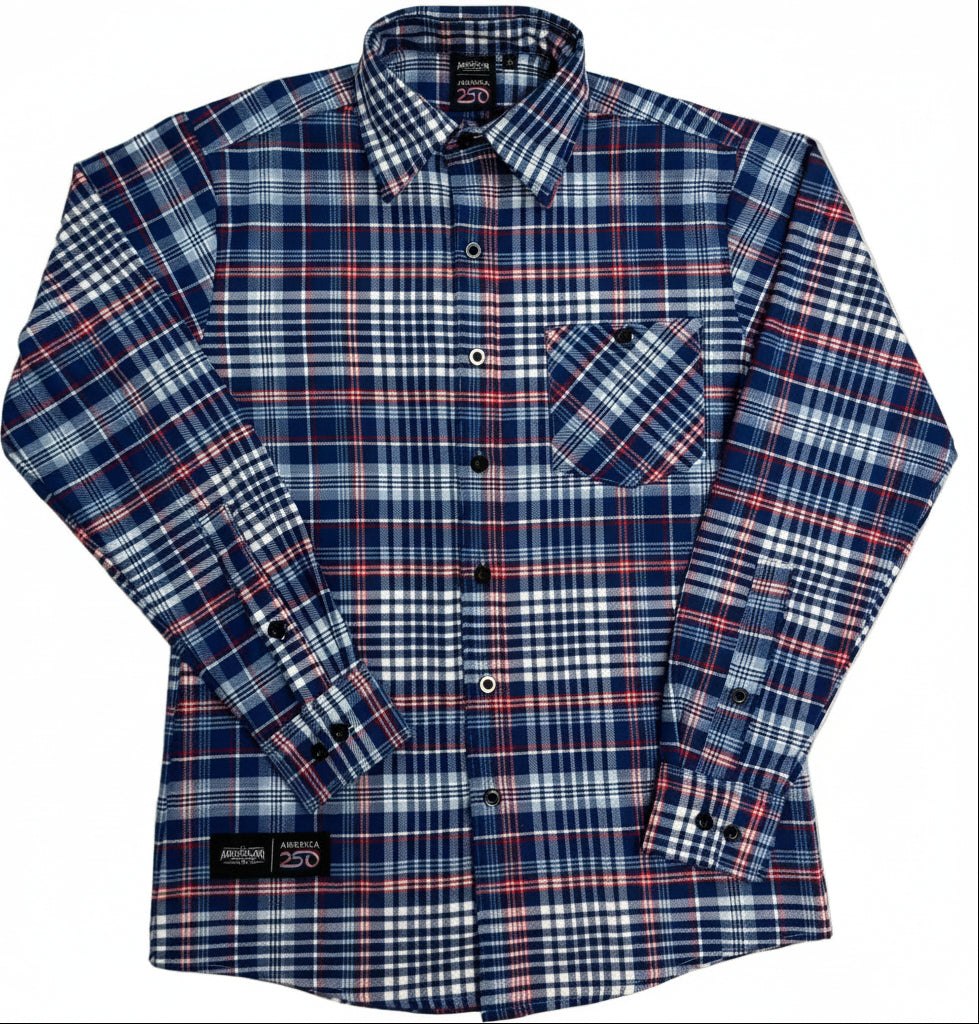 America250 Fitted Long Sleeve Midweight Flannel Shirt