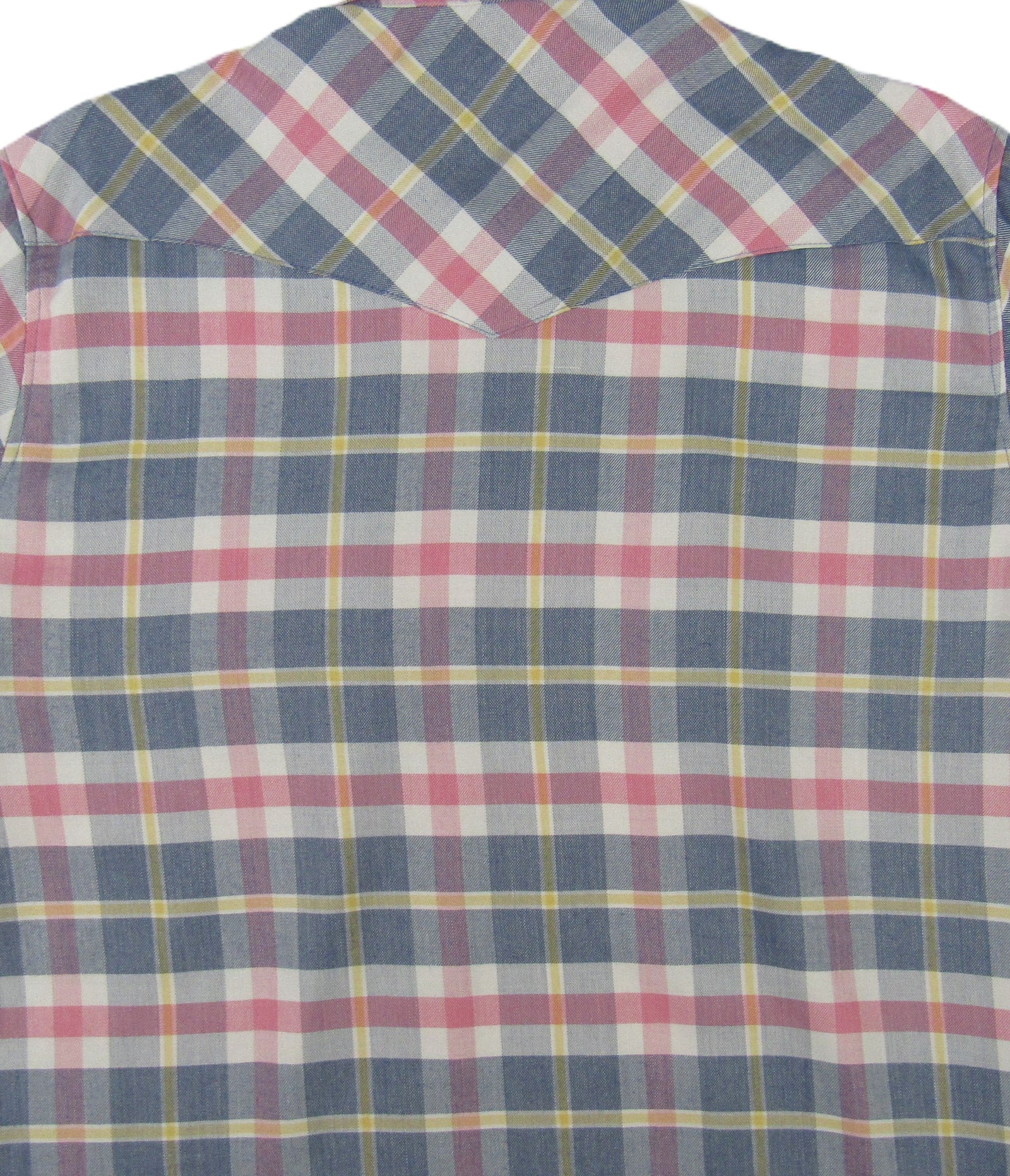 Men's Long Sleeve Denim Blue Plaid Shirt