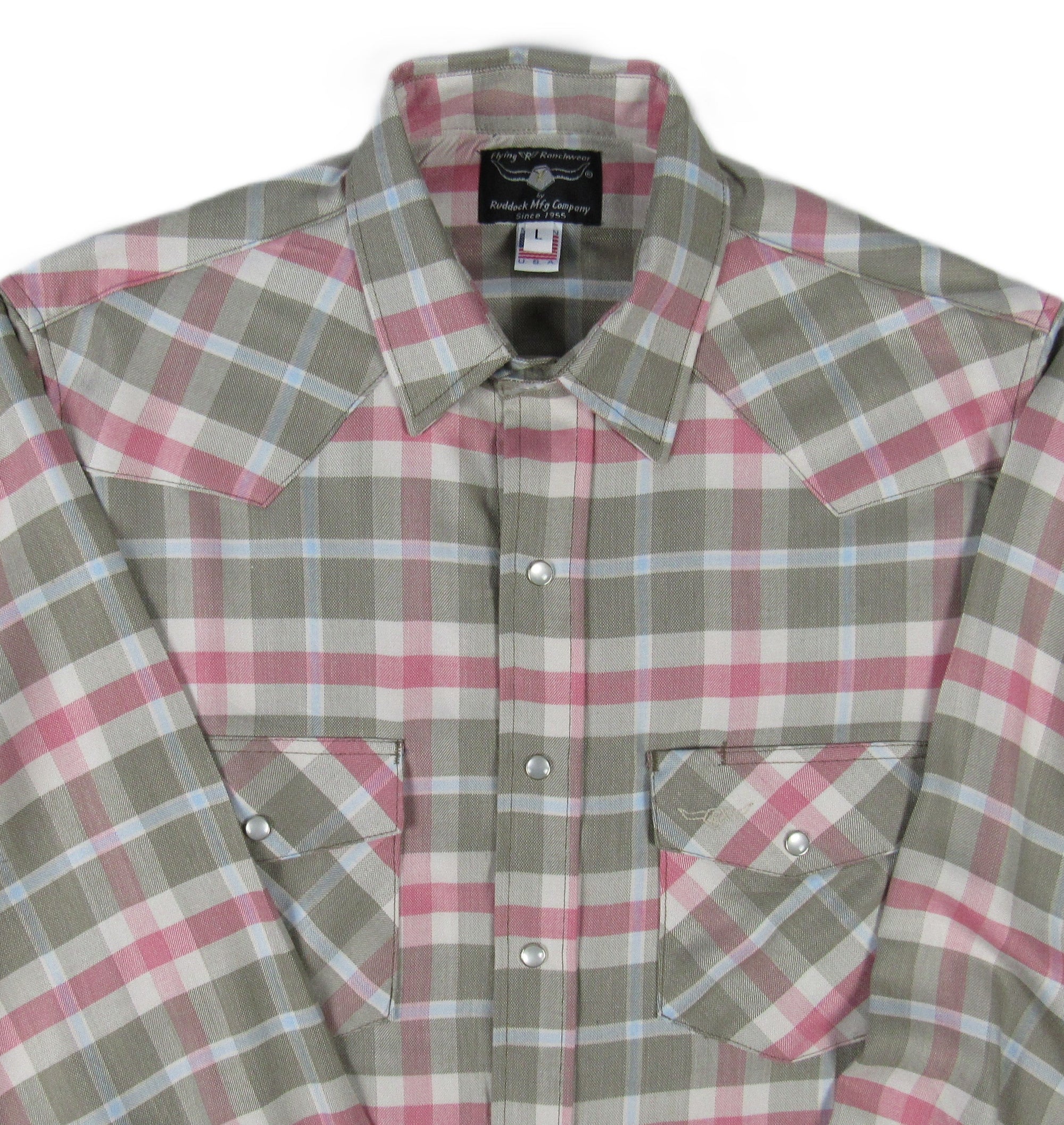 Men's Long Sleeve Olive Green Plaid Shirt