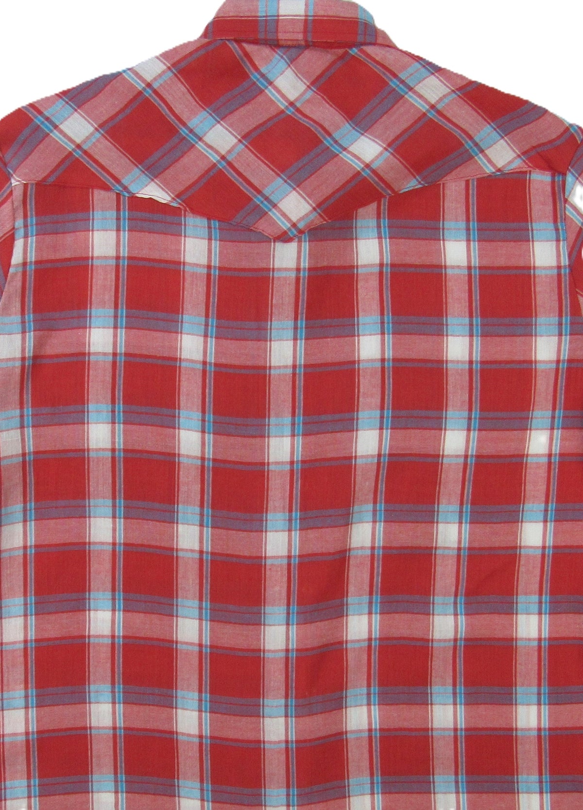 Men's Long Sleeve Red Plaid Snap-Front Shirt