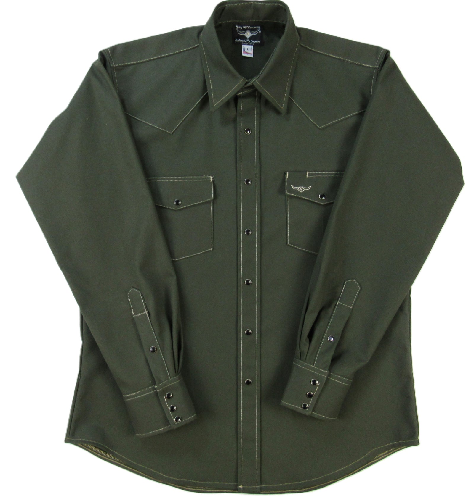 Men's Long Sleeve Rigid Canvas Snap-Front Shirt