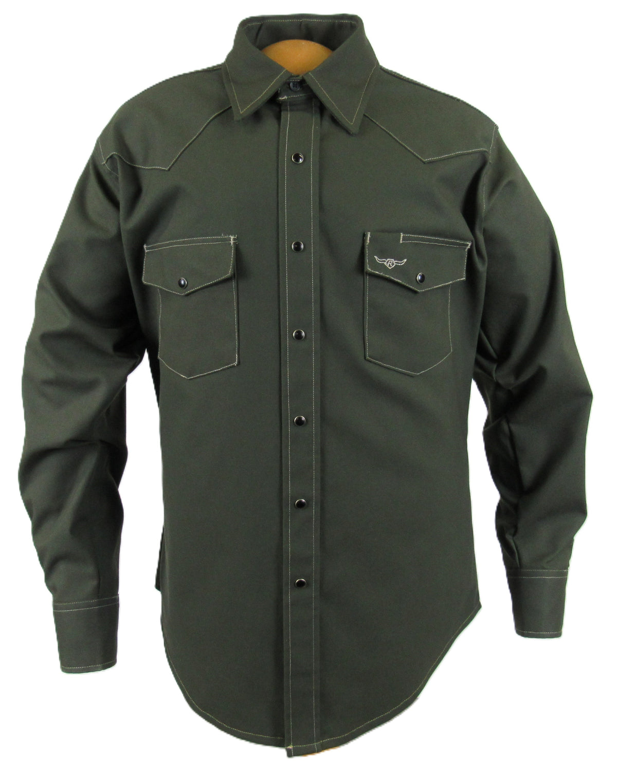 Men's Long Sleeve Rigid Canvas Snap-Front Shirt