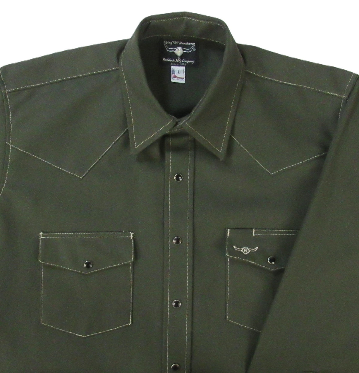 Men's Long Sleeve Rigid Canvas Snap-Front Shirt