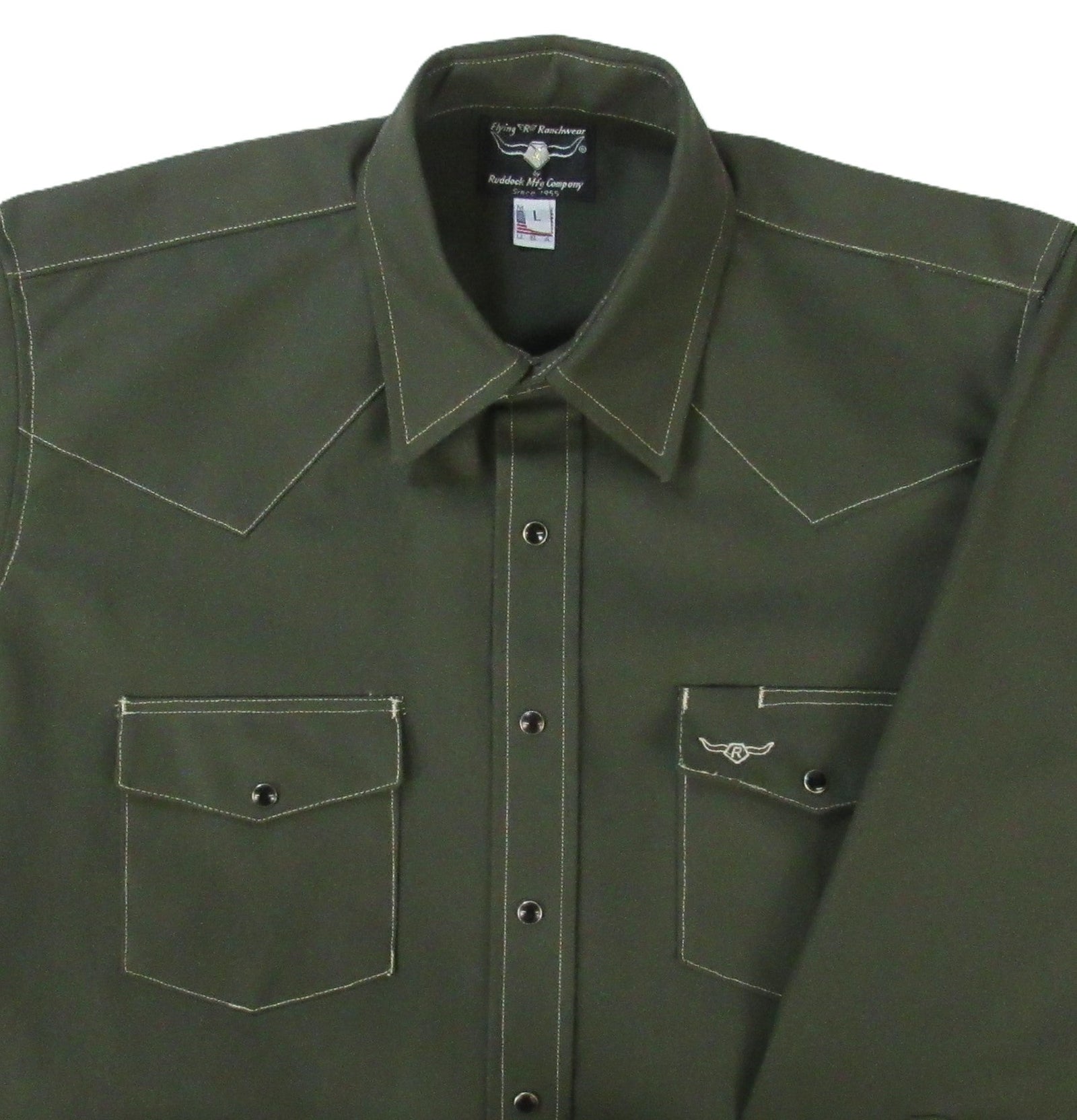 Men's Long Sleeve Rigid Canvas Snap-Front Shirt