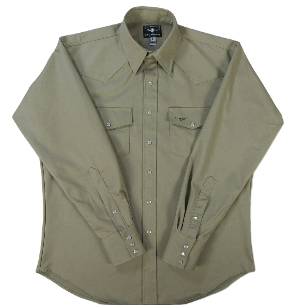 Men's Long Sleeve Solid Twill Khaki Shirt