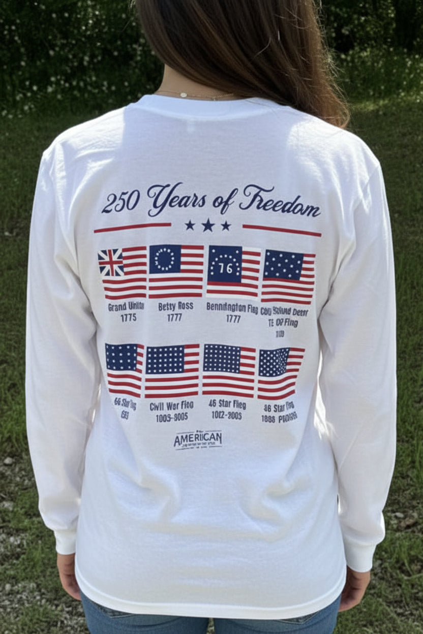 250 Years of Freedom Classic 60/ 40 Blend Long Sleeve T-Shirt
