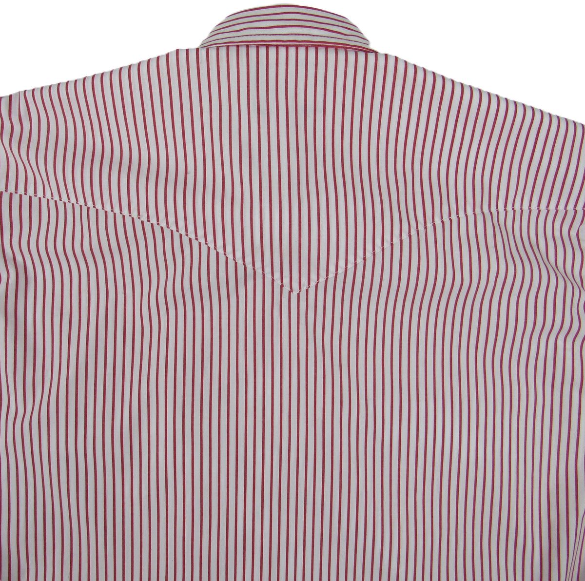 Men's Short Sleeve Red and White Striped Button-Down Shirt