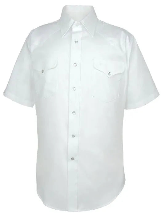 Short Sleeve Solid Pinpoint Oxford - White Ruddock
