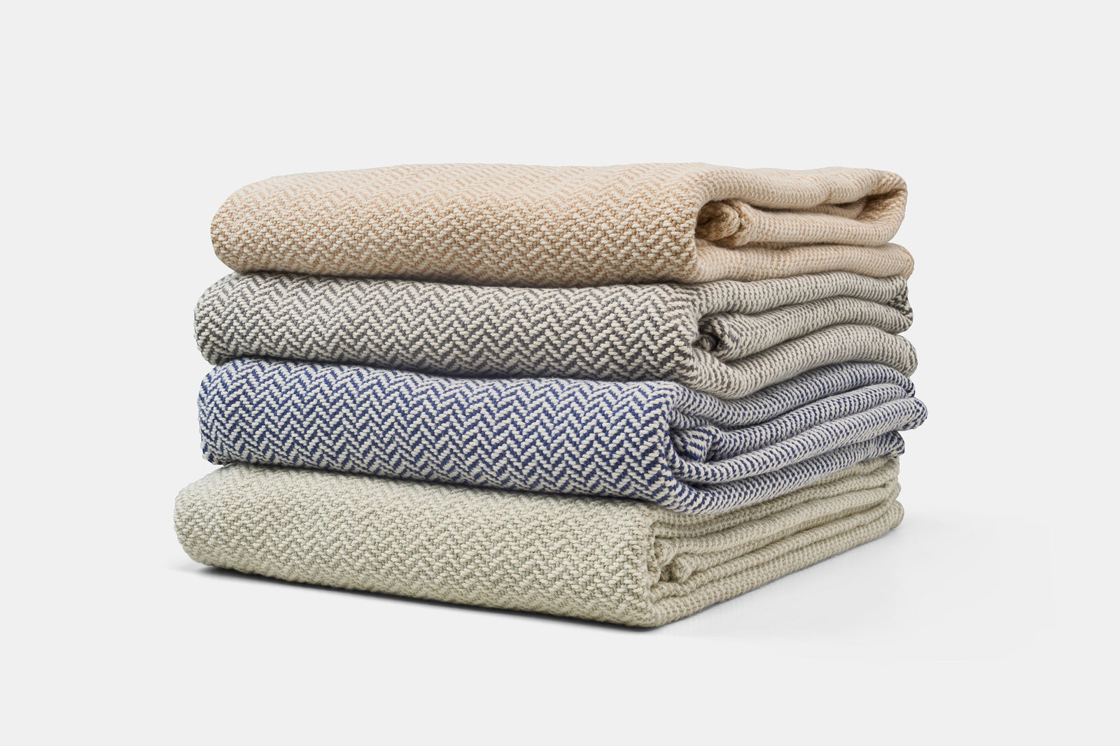 American Made Herringbone Weave Cotton Blanket