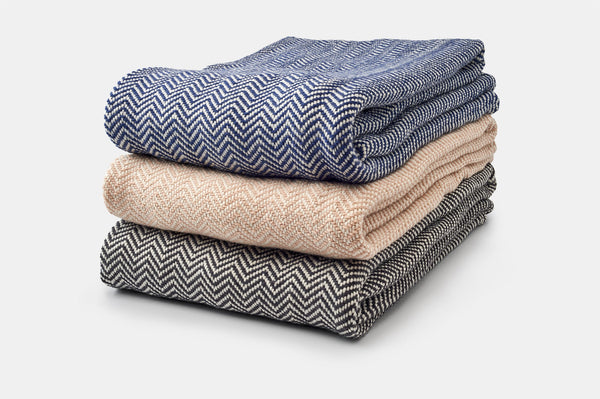 American Made Chevron Wool Throw Blanket