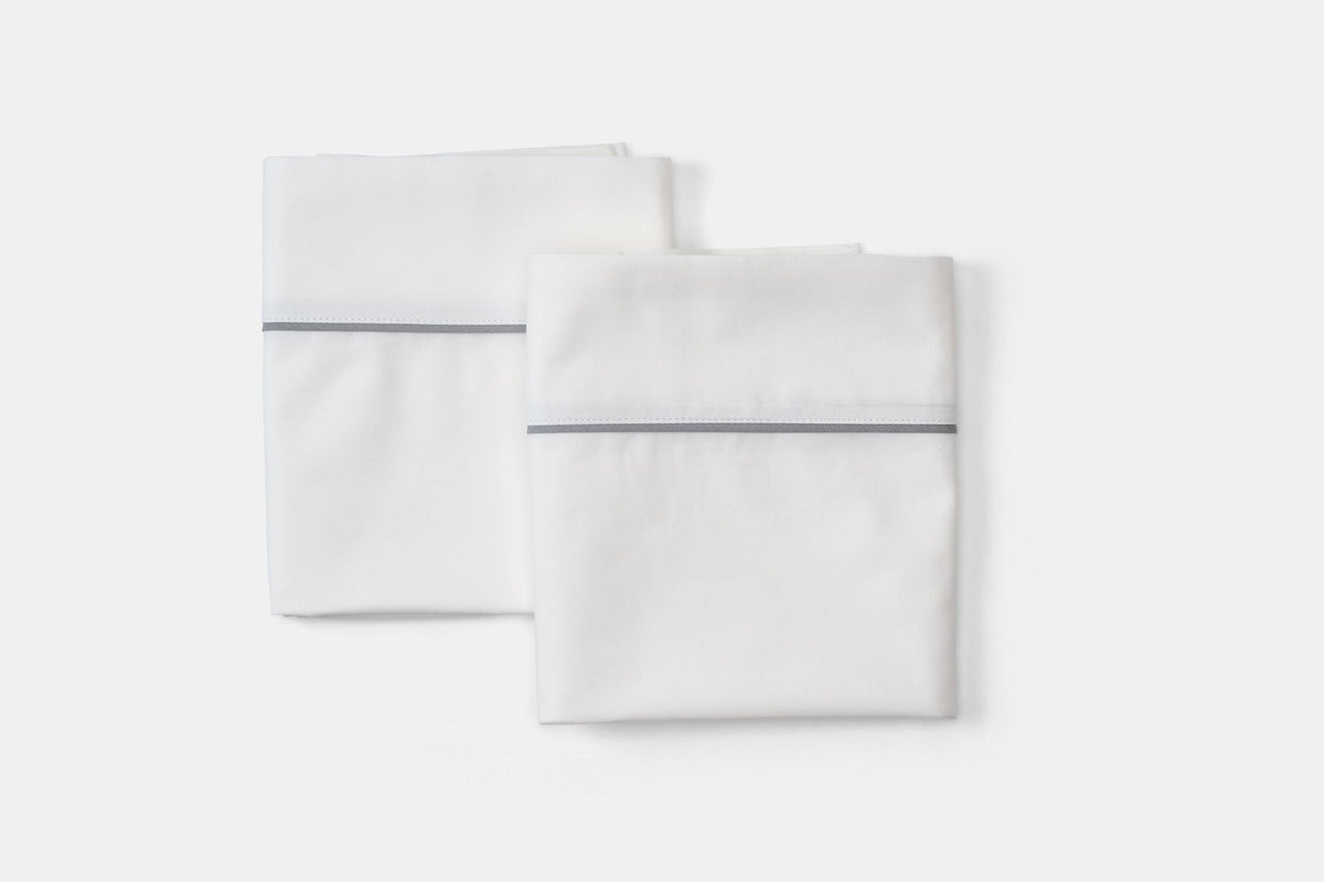 American Made Natural Cotton Bed Pillowcases with Classic Piping