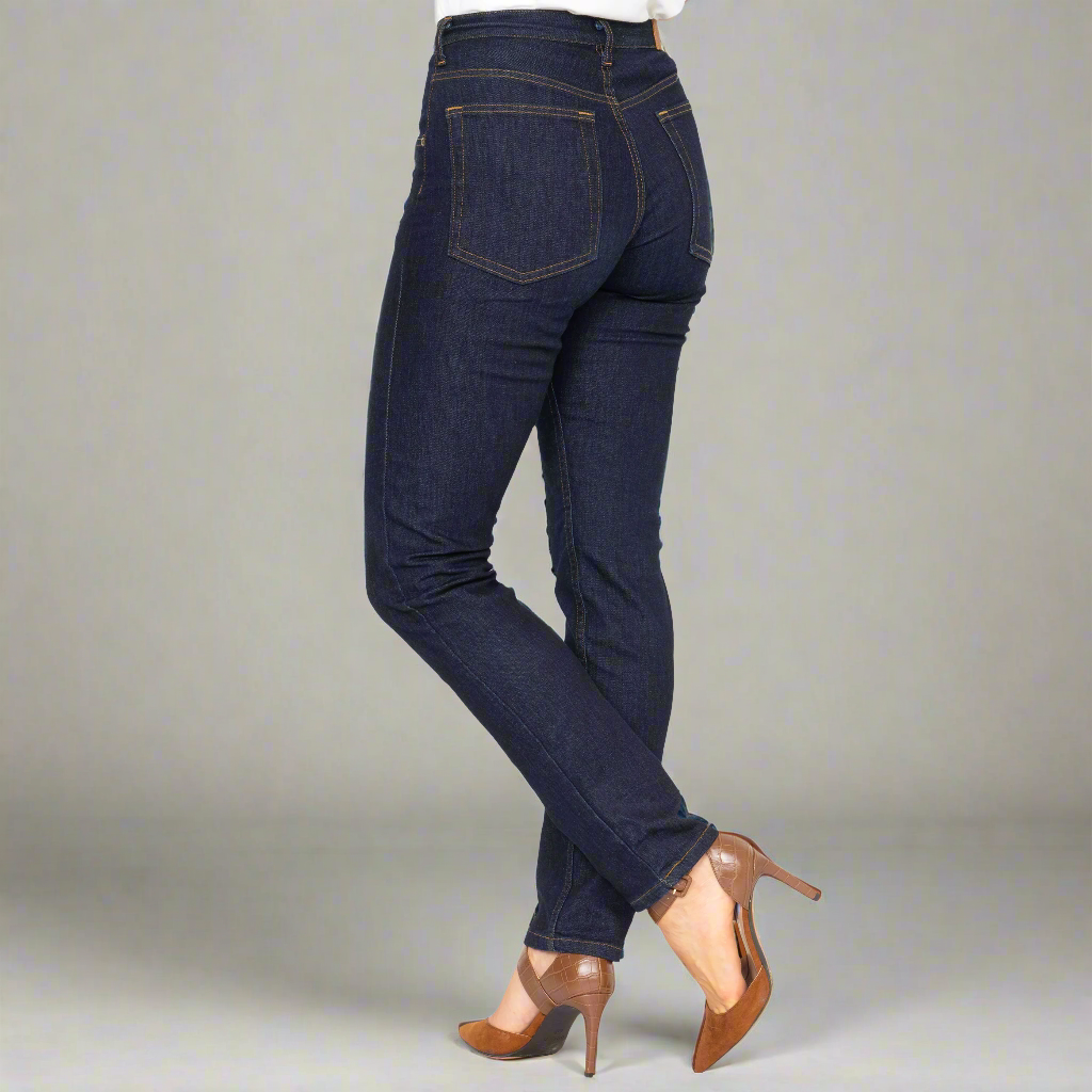 Women's High Rise Straight Leg Jean - Dark Wash