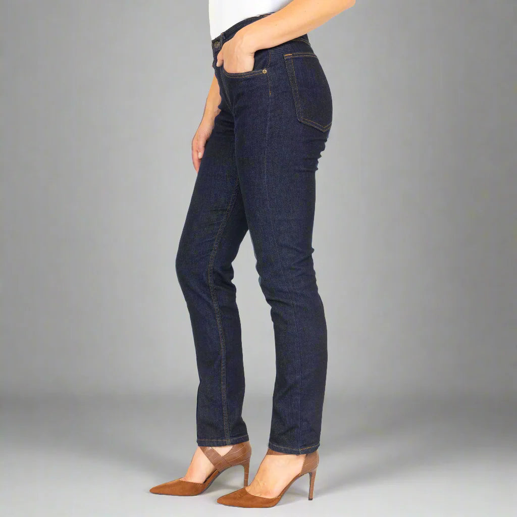 Women's High Rise Straight Leg Jean - Dark Wash