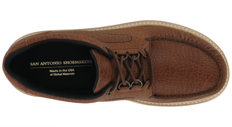 Men’s Bison Brown Premium Leather Lace-Up Walking Shoe