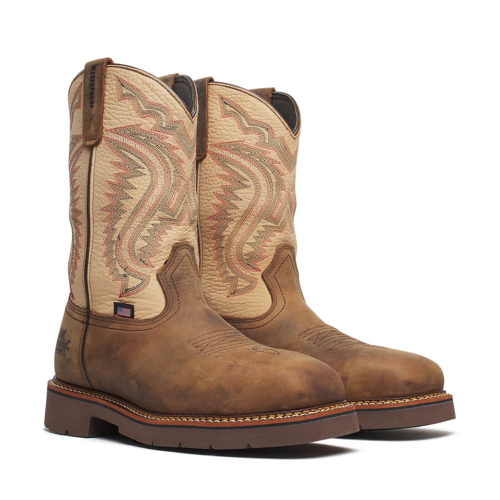 Western Work Series 11" Waterproof Crazy Horse/Rawhide Nano Composite Safety Toe Work Boot