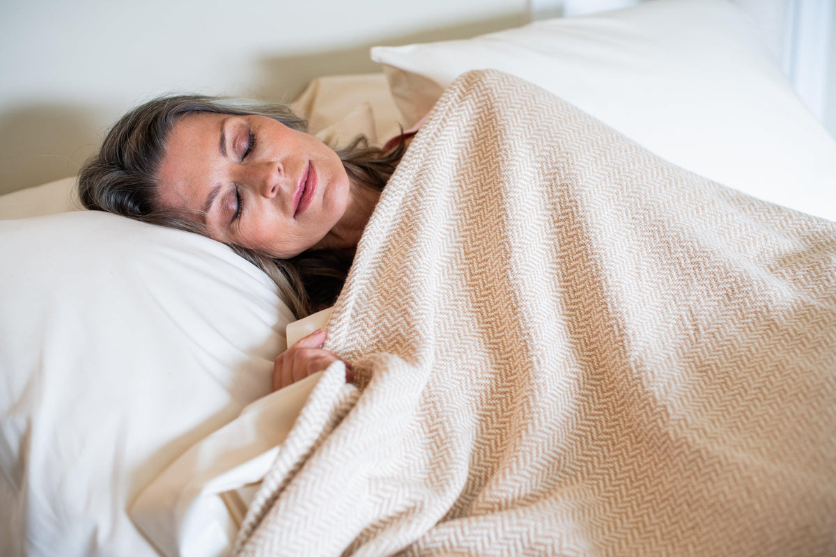 American Made Herringbone Weave Cotton Blanket