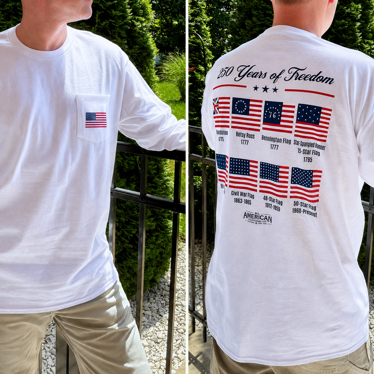 Heavyweight 250 Years of Freedom Long Sleeve Pocket T-Shirt