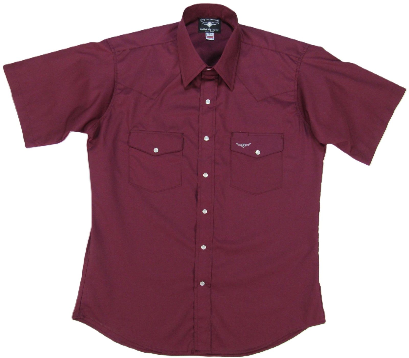 Men's Short Sleeve Lightweight Bordeaux Button-Down Shirt