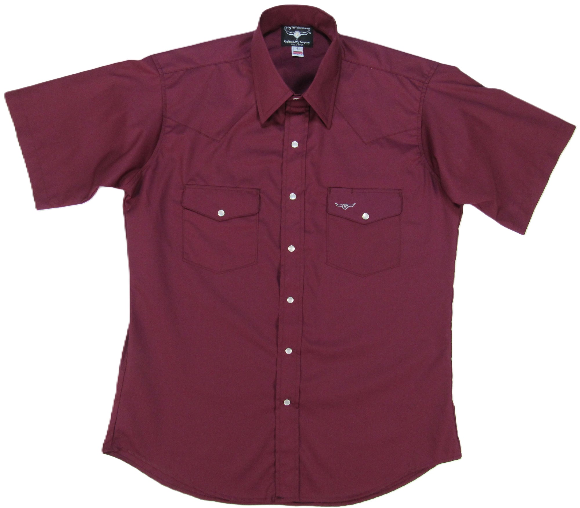 Men's Short Sleeve Lightweight Bordeaux Button-Down Shirt