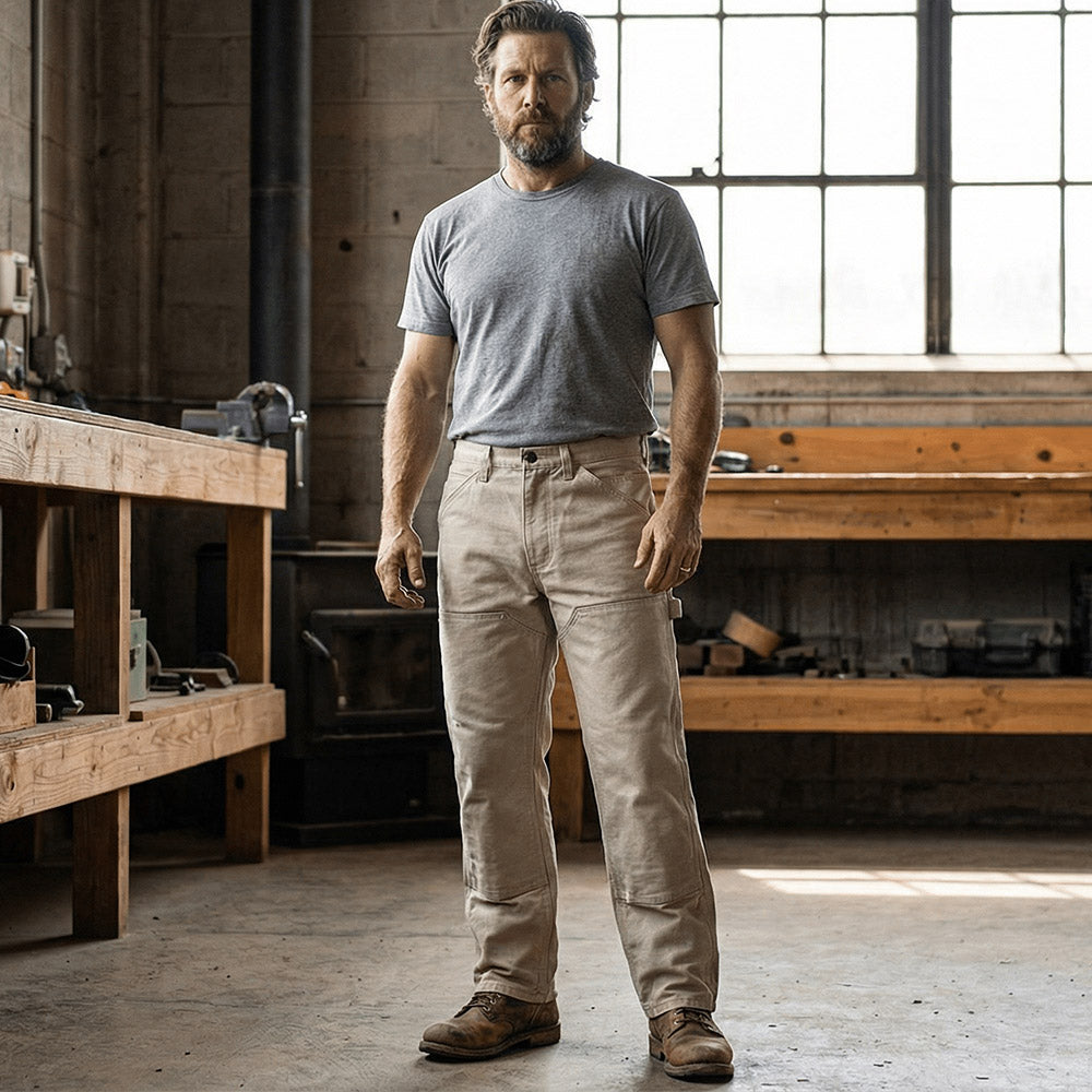 double knee canvas work pant