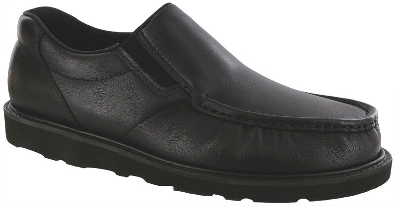 Men’s Black Slip-On Leather Loafer w/ Slip-Resistant Sole