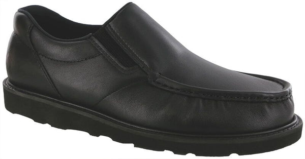 Men’s Black Slip-On Leather Loafer w/ Slip-Resistant Sole