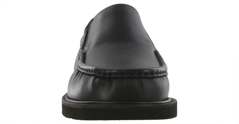 Men’s Black Slip-On Leather Loafer w/ Slip-Resistant Sole