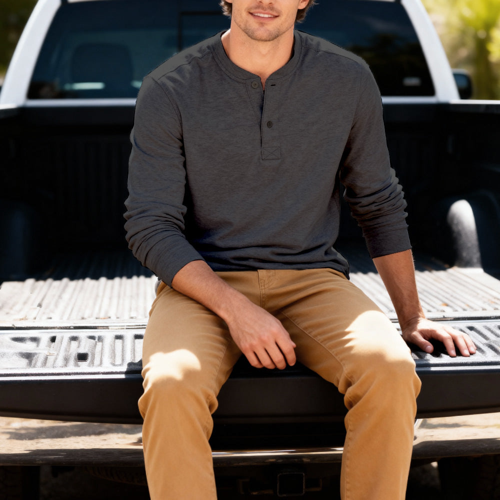 Men's Long Sleeve Henley Shirt