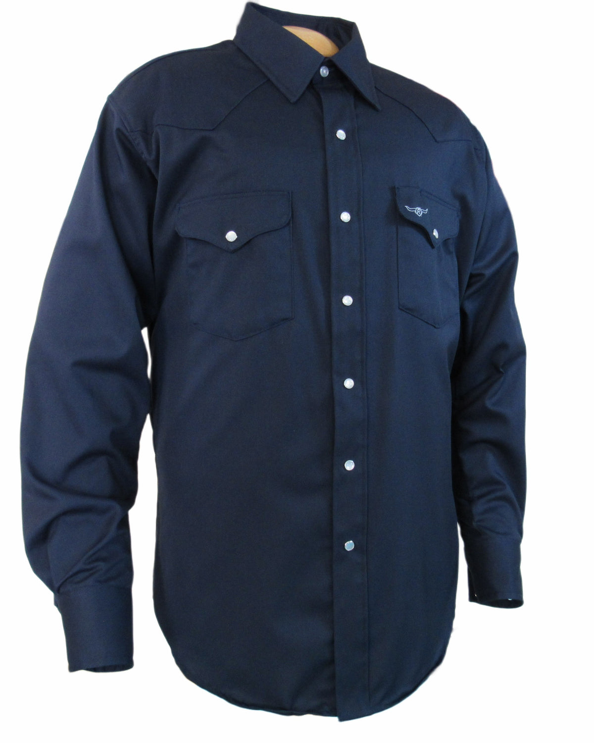 Men's Long Sleeve Solid Twill Navy Shirt