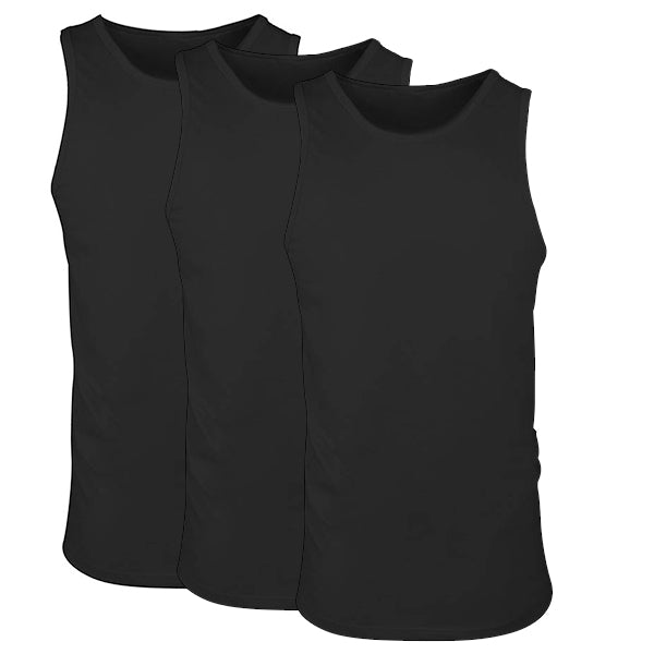 Men's 100% Cotton Sleeveless T-Shirt - 3 Pack