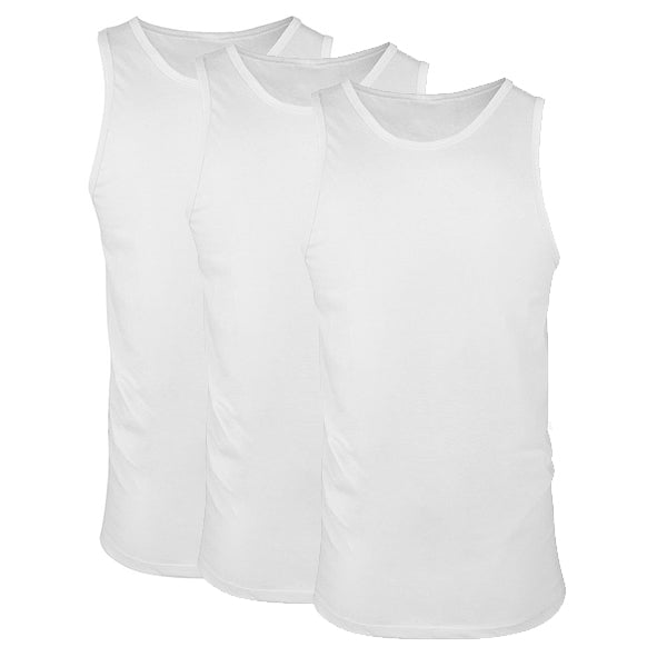 Men's 100% Cotton Sleeveless T-Shirt - 3 Pack