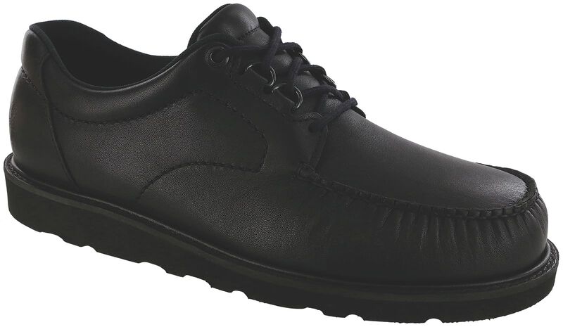 Men’s Matte Black Premium Leather Lace-Up Walking Shoe