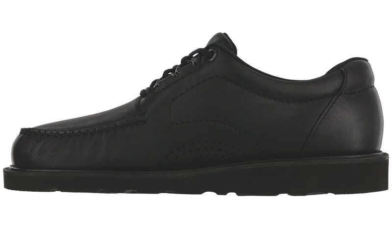 Men’s Matte Black Premium Leather Lace-Up Walking Shoe