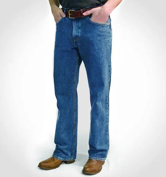AA701L - Men&#39;s Boot Cut Jean with Gusset - Medium Stonewash - Made in USA All American Clothing Co.