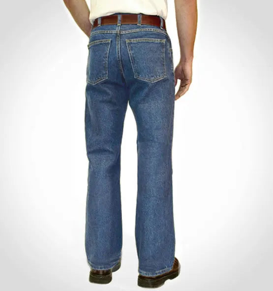 AA701L - Men's Boot Cut Jean with Gusset - Medium Stonewash - Made in USA All American Clothing Co.