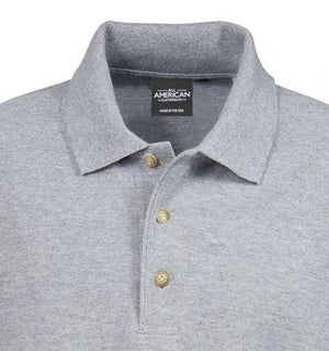 All American Clothing Co. - Long Sleeve Pique Cotton Polo Akwa