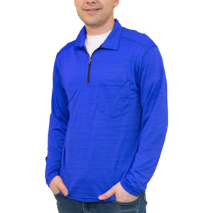 All American Clothing Co. - Men's 1/4 Zip Tiger Stripe Polo with Pocket Akwa