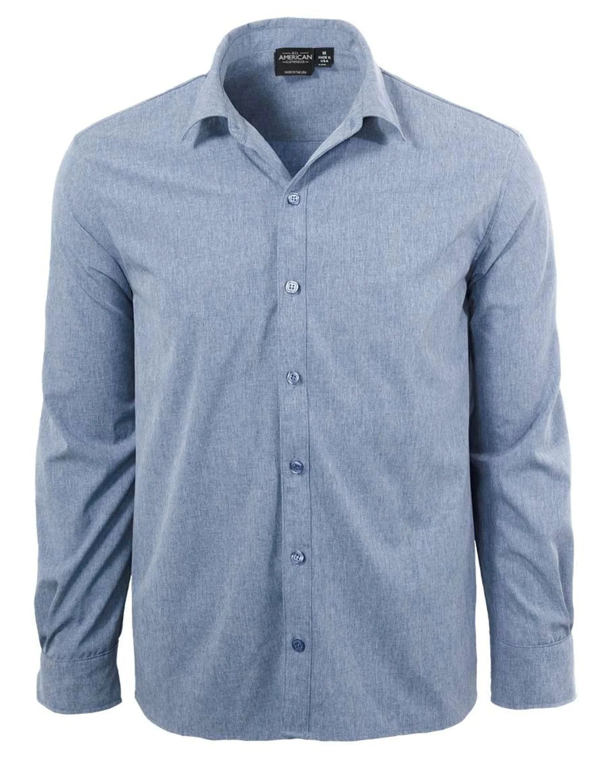 Mens Long Sleeve Dress Shirt | Made in USA M / Steel Blue Mens Long Sleeve Dress Shirt | Made in USA M / Steel Blue