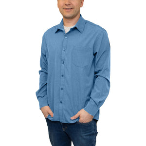 All American Clothing Co. - Men's Long Sleeve Dress Shirt with Pocket Akwa