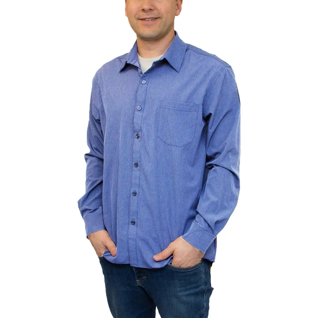 All American Clothing Co. - Men&#39;s Long Sleeve Dress Shirt with Pocket Akwa