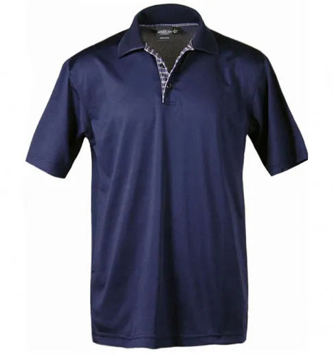 All American Clothing Co. - Men's Plaid Placket Polo Akwa