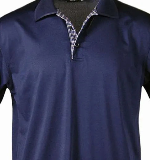 All American Clothing Co. - Men's Plaid Placket Polo Akwa