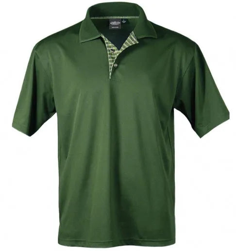 All American Clothing Co. - Men's Plaid Placket Polo Akwa