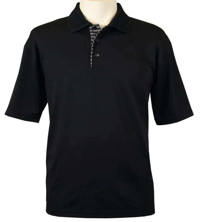 All American Clothing Co. - Men's Plaid Placket Polo Akwa