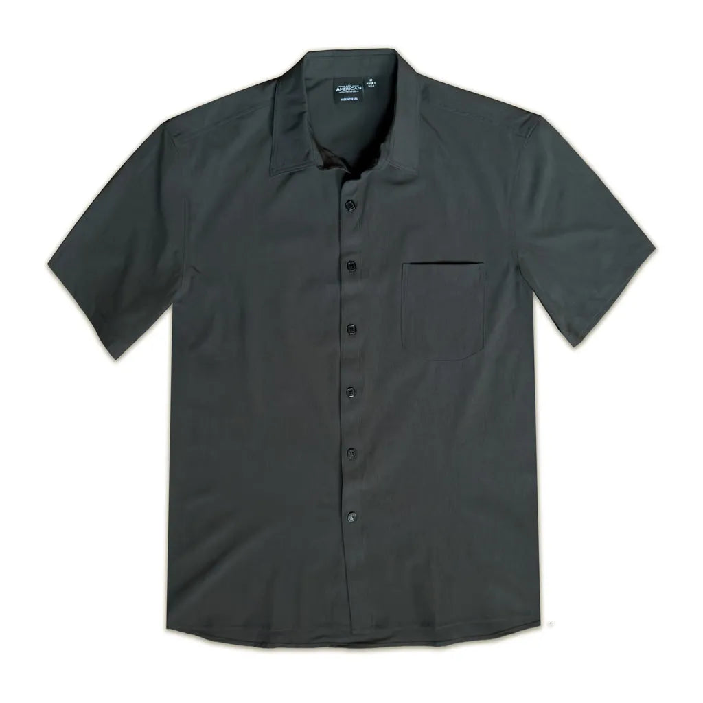 Men's Short Sleeve Dress Shirt with Pocket XL / Black Men's Short Sleeve Dress Shirt with Pocket XL / Black